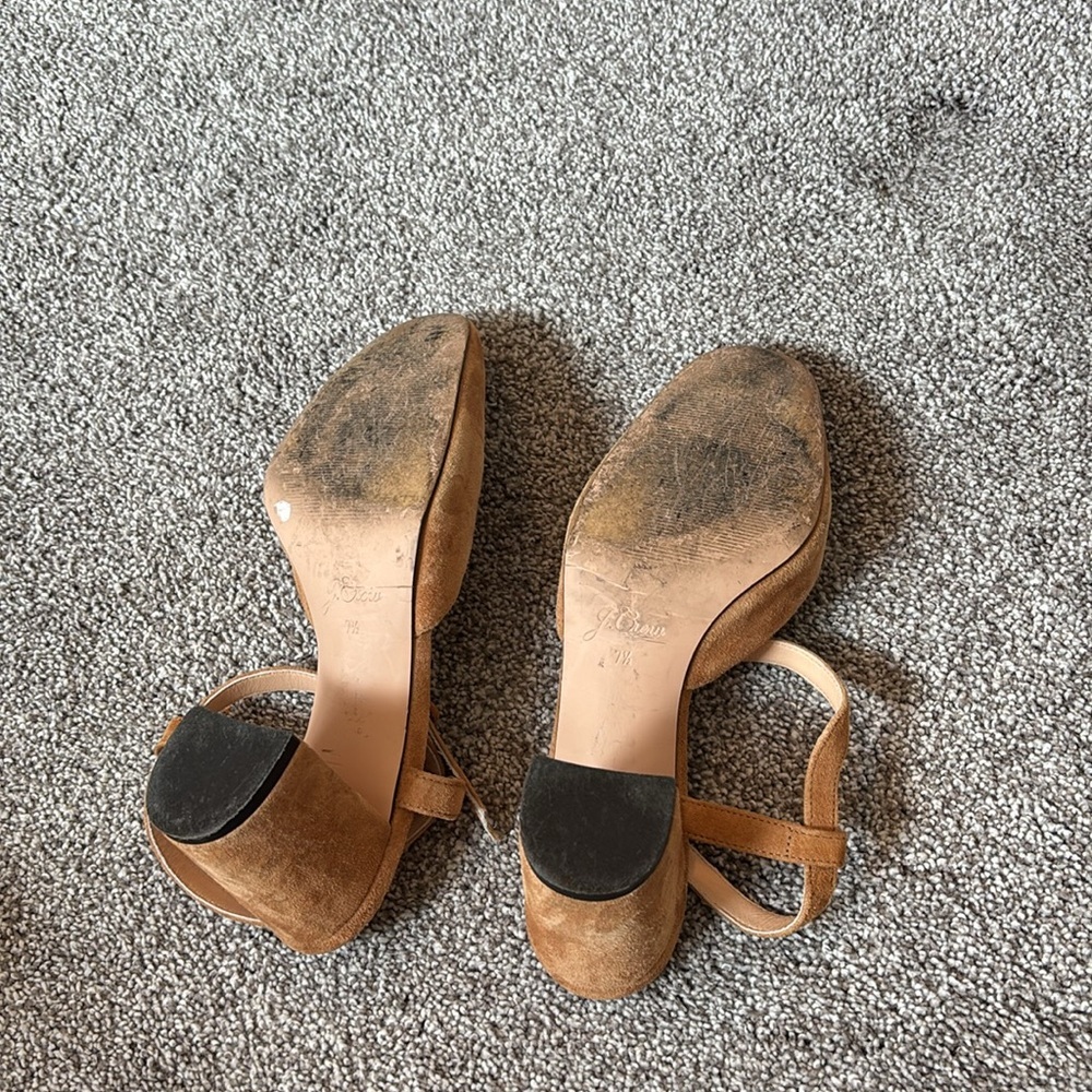 J. Crew Maisie Suede Block Heel Ankle Strap Pump - Picture 9 of 10